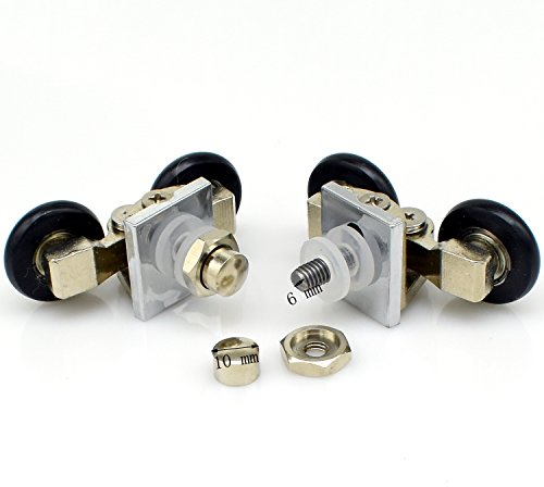 4 Ersatz Dusche Tür Befestigung Räder in Zink alloy- für Glas 4–6 mm