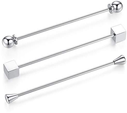 HONEY BEAR 3pcs Collier bar de broches Cravate Clip pour hommes Chemise,mariage, fête, Business quotidien cadeau (Mélanger Le Style D Argent sans boîte)