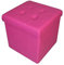 HomeHarmony® Quilted Top Folding Storage Ottoman Seat, Stool, Toy Storage Box Faux Leather (Fuchsia Pink, Medium)