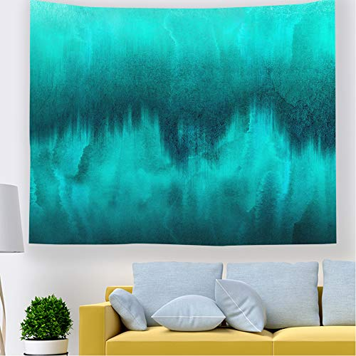 Odot Creative Wandteppich Waldlandschaft Tapisserie, Polyster Wandtuch Wandbehang Tischdecke Yogamatte Strandtuch für Schlafzimmer Wohnzimmer Dekoration (130x150cm,Türkis)