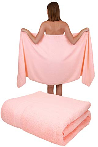 Betz 2 Stück Saunatücher Saunatuch Saunahandtuch Set Palermo 100% Baumwolle Frottier XXL Badetuch Strandtuch Größe 80 x 200 cm Farbe apricot