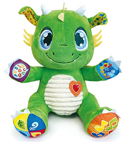 Clementoni - Baby Dragon - Peluche Interactivo y parlante, Juguete de Sonido para bebés de más de 6 Meses, 61899