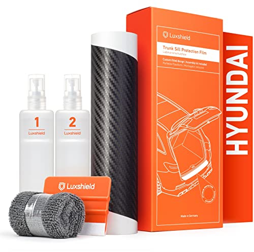 Luxshield Ladekantenschutz Folie für Hyundai i30 Schrägheck 3 (III) PD I 2017-2024 - Stoßstangenschutz, Kratzschutz, Lackschutzfolie - Carbon Schwarz
