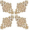 Hezhou 4 Stück Holz Geschnitzte Ecke Onlay Applique Geschnitzte Möbel Appliques Schnitzerei Ornament Applique Frame Ornament Wandornamente Holz Applique Ornament Onlay Applique Frame 15*10.5*0.8 cm