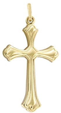Lucchetta - Christlich-orthodoxer Kreuz Anhänger aus 14k Gelbgold - 27x16mm, Goldanhänger Damen Herren 585 Echtgold | für Ketten (bis zu 4 mm) - hergestellt in Italien