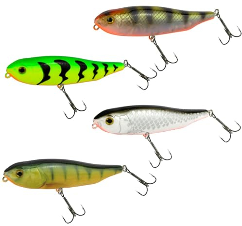 4 Seika Pro Wobbler Toyama 9,5cm 14g - Kunstköder Set fürs Raubfischangeln,Hardbait fürs Rapfenangeln, Barschangeln, Hechtangeln, Twitchbait