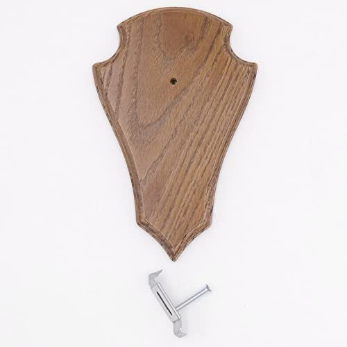 1 placa de trofeos REH puntiaguda marrón grande AF 21 cm x 13 cm con 1 pinza para los oídos.