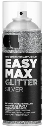 COSMOS LAC Sprühlack Transparent mit Glitter Silber - Spraydosen DIY Lack - Sprühfarbe Acryl Spray - Paint Farbspray Sprühdose Lackspray (Glitter Silver)