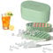Silicone Ice Cube Tray with Lid and Bin, 72 Moulds, All Cubes Fall Off, Suitable for Drinks (Green)