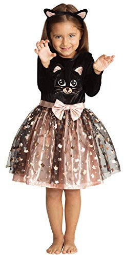 Sincere Party Costume di Halloween da gatto per ragazze Manica lunga Gatto di qualità Travestimento con coda e fascia per capelli per bambino 5-6 anni