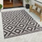 Paco Home Outdoor Teppich wetterfest modernes Boho Skandi Rauten-Muster Robustes Flachgewebe in Sisaloptik pflegeleicht ideal für Balkon, Terrasse & Küche, Grösse:120x160 cm, Farbe:Anthrazit