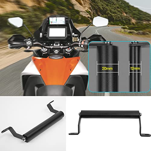TAZGANTAX Motorrad Stahl Schwarz GPS Navigationshalterung Telefonhalterung Kompatibel mit K-TM 1290 Super ADV. S/R 1290 Super Adventure S GPS-Bar 2018 2019 2020 2021 2022 2023 (12MM)