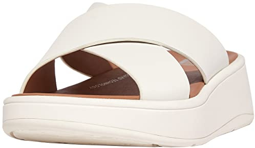 Fitflop Damen F-mode Leather Flatform Cross SlidesKeilsandale
