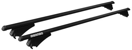 Menabo Dachträger Grundtäger kompatibel mit Kia NIRO 2021-2025 Aluminium 75kg Schwarz 2tlg Geschlossene Reling für Fahrradträger, Dachboxen, Skiträger Abschließbar