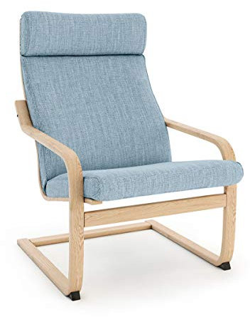 Vinylla Ersatzbezug für Ikea Poang Stuhl (Kissen-Design 3, Polyester, Hellcyan)