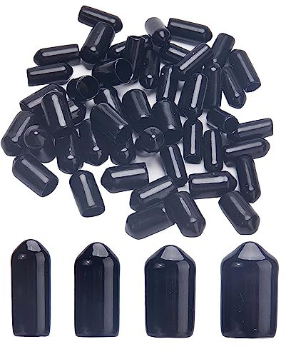 GORGECRAFT 100 Stück 4 Größen Schwarze Endkappen Aus Kunststoff Gemischte Ausgießer Staubschutz Olivenöl Likörflasche Ausgießer Staubschutz Bolzen Gewindeschutz Für Metallrohre (5 mm). 6 mm 7 mm 8mm