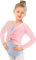 DANSHOW Mädchen Ballett Langarm Wickeloberteile Bolero,Kinder Tanz Cardigans,Samt Inne Tanzpullover Strickjacke(824-08-L)