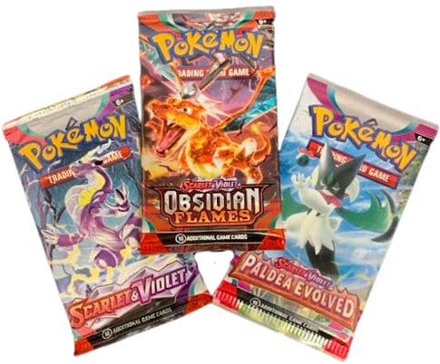Pokemon Trading Card Game Scarlet & Violet | Random Sealed 3 Booster Pack Lot | 100% Trusted Authentic Product from Pokemon