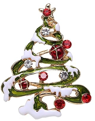 FASSME Weihnachtsbaum-Anstecknadel, Weihnachtsbaum-Legierungsset, Diamant-Handtropföl-Brosche, Kleidungsnadel-Rucksack-Dekoration, Legierungsnadel-Mädchen-Kleidungsdekoration