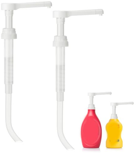 Hushee 2 Stück Sirup-Pumpspender für 1,8 l Sirupflaschen, wiederverwendbare Saucenpumpe, Kaffeesirupspender, multifunktionaler Zuckerspender, Pumpen für Schokolade, Karamell, Vanille, Mokka, Saucen