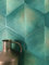 NEWROOM Papier peint Vert 3D Intissé - Moderne Turquoise Or Losange Ligne Graphique