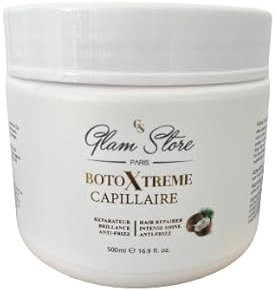 Glam Store botoxtreme 500 mL masque reconstructeur capillaire - soin ultra concentré - kératine - acide hyaluronique - cheveux très abimés (coconut)