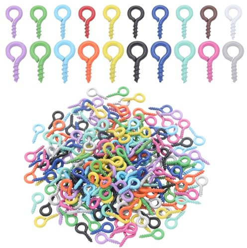 SUNNYCLUE 1 scatola 500 pezzi Perni A Vite Mini Ganci per Occhi Viti per Occhielli Piccoli Perni A Occhielli Ganci Ganci per Pioli A Vite Perni In Metallo Viti A Occhiello per Creazione di Gioielli Ac