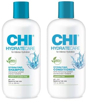 CHI HYDRATECARE Feuchtigkeitsshampoo & -conditioner Set - 355ml Jedes - Intensive Hydratation und Pflege für Trockenes Haar, Sulfatfrei