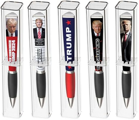 Trump Collectors Set Kugelschreiber - Black Grip, MAGA Trump 2024 Design, 3-seitiger Stift, bedruckt in den USA