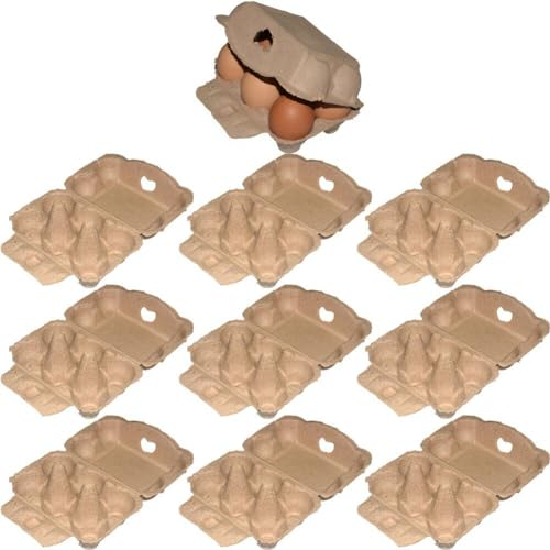 Cartoni di Uova di Carta 10 Pezzi 6 Conti Cartoni di Uova Porta Vassoio Vuoto Mezza Dozzina di Cartoni Uova di Uovo Contenitori