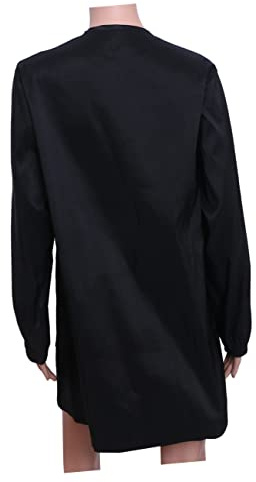 Angoily 1 Pc Blouse à Glissière Salopette De Travail Hommes Vestes Blouse De Salon De Coiffure Pour Les Clients Barber Jacket Hair Cut Cape Pour Des Hommes Imperméable Costume De Spa