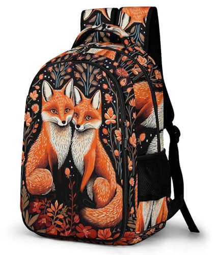 WCEECE Schulrucksack Jungen Teenager Fuchs Rucksack Schule Mädchen Schultasche Kinder Schulranzen 5-13 Klasse Ranzen 8-16 Jahre Geschenke Für Jugendliche School Bag for Kids