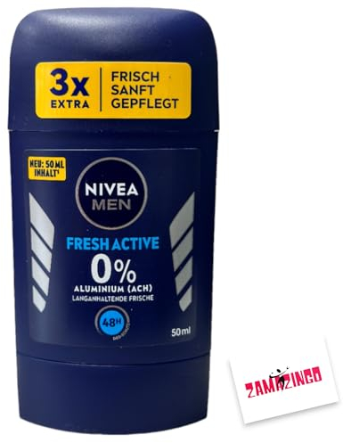 Nivea Men Fresh Active Deo Stick 0% Aluminium 48H 50ml + Zama4Zingo Karte (1er Pack, Fresh Active)