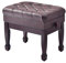 FILISITE Adjustable Height Piano Bench with Storage, Heavy Duty Solid Wood Piano Stool Keyboard Bench with PU Leather Padded Cushion (Brown)