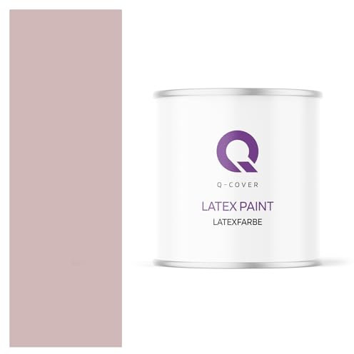 Q-COVER Latexfarbe 2L Puderrosa – matte Wandfarbe & Deckenfarbe für Innen, hohe Deckkraft, scheuerbeständig (Klasse 3), tropfgehemmt, ideal für Wohnzimmer, Küche und Flur