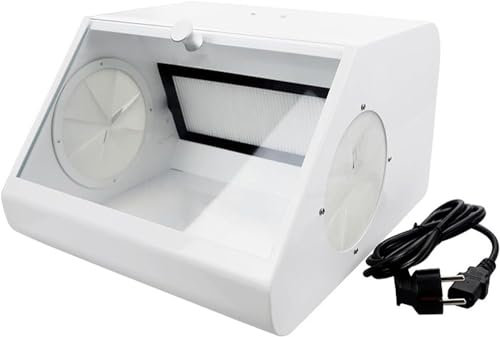Scatola per lucidatura, scatola per polvere per laboratorio odontoiatrico con dispositivo di filtraggio, custodia antipolvere per sabbiatrice 100-240 V, sabbiatrice per laboratorio odontoiatrico