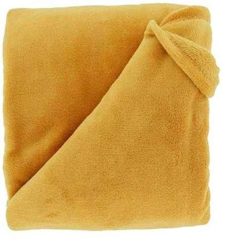 SCHÖNER LEBEN Kuscheldecke Justin aus Mikrofaser Honey gelb XL 150x200cm