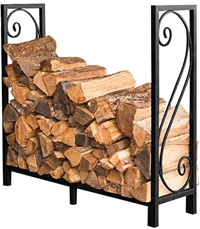 SFSLBFB Feuerholzregale, groß, 120 cm, robuster Holzstapel für Kamin/Feuerstellen im Freien/Holzofen, Aufbewahrungsständer für Holzscheite aus Stahl