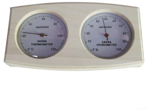 Mini thermomètre hygromètre numérique d'intérieur 2 en 1 mural en bois moniteur de température et d'humidité pour salle de sauna
