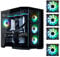 BitFenix T10 High Airflow Dual Chamber PC Gaming Case Black 4ARGB - Reverse Connection Motherboard Compatible - 4 x Infinity Mirroring ARGB Fans (3 x Reverse)-360 mm AIO/GPU 420 mm Support