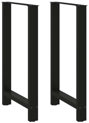 vidaXL Couchtischbeine Schwarz 2 STK. 60x(100-101) cm Stahl, Tischbein, Tischbein Metall, Esstischbein, Möbelbein, Schreibtischbein