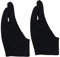 minkissy 2Pcs Artist Drawing Gloves Two Finger Curved Sketch Gloves Black Durable and Breathable Spandex for Painting and Tablet Use