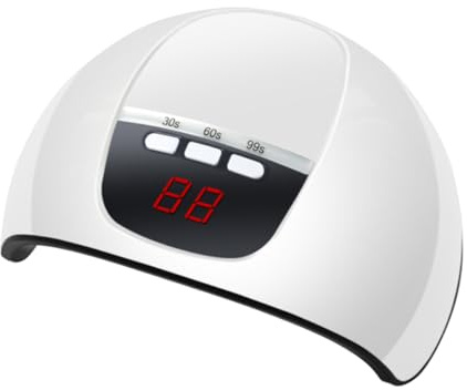 Happyyami UV LED Nagellampe Kleiner Nageltrockner mit 3 Timer Einstellungen Gebogenes Gehäuse Energiesparend für Heim Maniküre Nagelkunst Zubehör Weiß