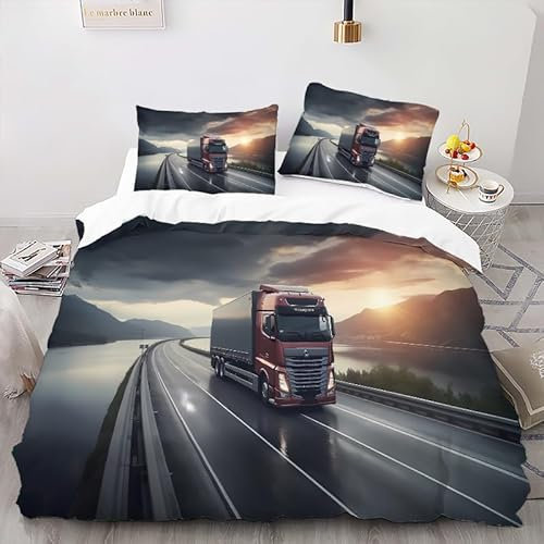 Zbeiba Güterwagen Bettwäsche 155x220,Bettwäsche Sets,Mikrofaser Bettbezug + 2 Kissenbezug(155x220+2 * 50x75,Sti8)
