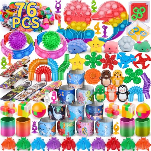 AmyBenton 76 Stück Mitgebsel Kindergeburtstag | Kindergeburtstag Gastgeschenke Pinata Füllung Spielzeug Geburtstagstüten für Kinder Mitgebsel Set Kleine Geschenke für Kinder