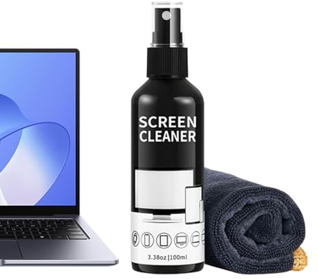 doyandader Bildschirm-Reinigungsspray – 100 ml Reinigungsspray und Tuch-Set für TV-Bildschirme, elektronische Geräte, Reinigungsnebel kompakt für Smartphone, Monitor, Laptop, Auto, Computer