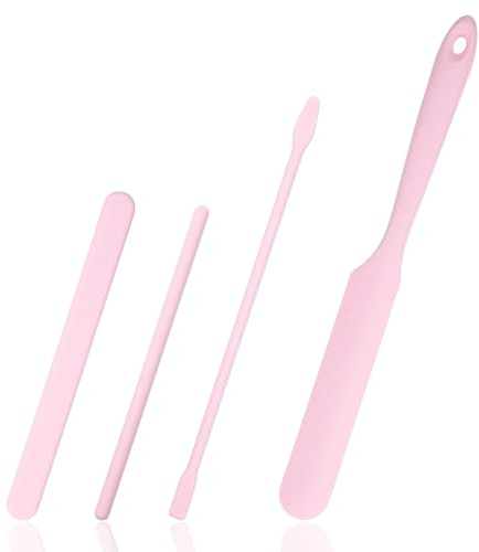 4 Stück Kosmetik Spatel Silikon Kosmetikspatel Wiederverwendbare Spachtel Klein Kosmetikspatel für Creme Schmale Flasche Marmelade Beauty Lotion