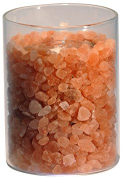 HIMALAYA SALT DREAMS Feuer im Glas klein, Kristallsalz aus Punjab/Pakistan, Orange, ca. 19 cm