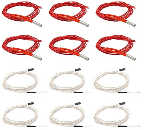 SOOWAY 6 stücke 12V 40W 6 x 20 Keramik Heizpatrone + 6 stücke NTC 3950 Thermistor für 3D Drucker CR-10 CR-10S S4 S5