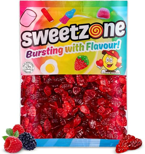 Sweetzone Juicy Berries Large Sweet Bags 1kg, Fruity Jelly Gummies, Halal Sweets, Chewy Candies, Bulk Sweets, Retro Gummy Candy, Bulk Retro Candy Sweeties for Bags, and Sweet Tooth Craving